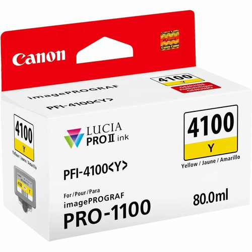 Canon Lucia PRO II PFI-4100 Original Inkjet Ink Cartridge - Yellow - 1 / Pack - 80 mL (Fleet Network)
