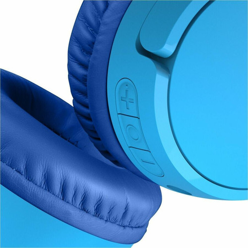 Belkin AUD002btBLV3 SOUNDFORM Mini Headset - Bluetooth/Wired Stereo On-Ear for Kids - 85dB Limit - USB-C Charging - Blue