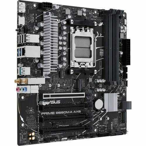 Asus Prime B650M-A AX6 Desktop Motherboard - AMD B650 Chipset - Socket AM5 - Micro ATX - Ryzen 9, Ryzen 7 Processor Supported - 192 GB (PRIME B650M-A AX6)