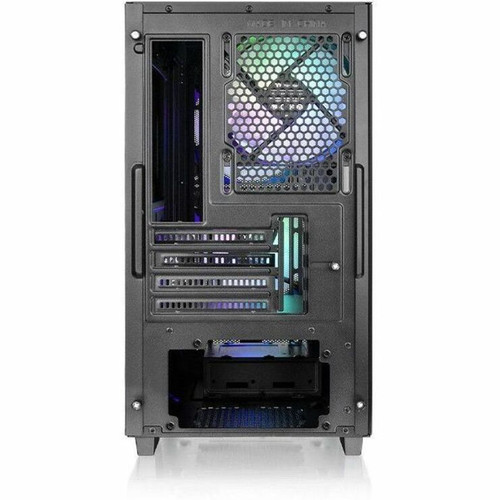 Thermaltake Versa TG ARGB Micro Tower Chassis Black Mesh Tempered Glass SPCC Triple Fan Layout Installed S CA-1Y8-00S1WN-02