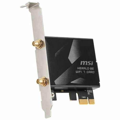 MSI HERALD-BE IEEE 802.11be Bluetooth 5.4 Tri Band Wi-Fi/Bluetooth Combo Adapter - USB 2.0 - 5.80 Gbit/s - 2.40 GHz ISM - 6 GHz UNII (Fleet Network)
