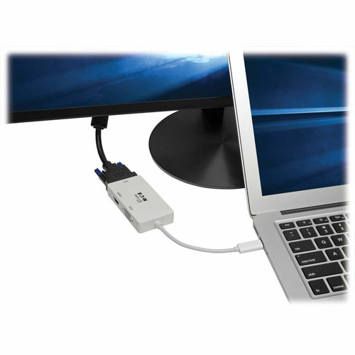 Tripp Lite series USB-C Multiport Adapter (M/3xF) - 4K 60 Hz HDMI, 1080p VGA + DVI Ports, White - 1 x USB 3.2 (Gen 1) Type C - Male - (U444-06N-HDV4K6)
