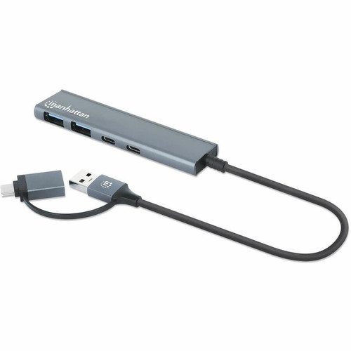 Manhattan 4-Port USB 3.0 Type-C / Type-A Combo Hub 2x2 - USB Type A, USB Type C - 640 MB/s - Notebook, Desktop, Smartphone, Mouse, - - (Fleet Network)