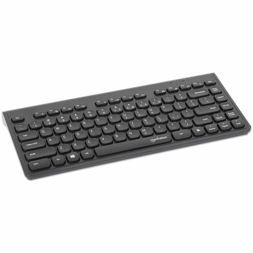 Manhattan Slim Wireless USB Mini Keyboard - Wireless Connectivity - RF - 32.81 ft (10000 mm) - 2.40 GHz - USB Type A Interface - 82 - (Fleet Network)