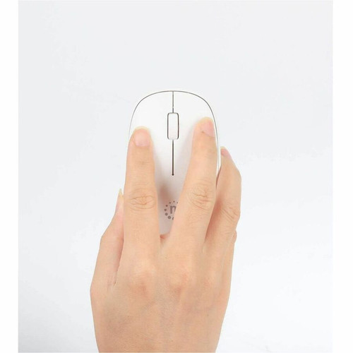 Manhattan 190329 MW3050 Wireless Optical USB Mouse - Full-size - 2.4 GHz RF - 1200 DPI - White - 3-Year Warranty