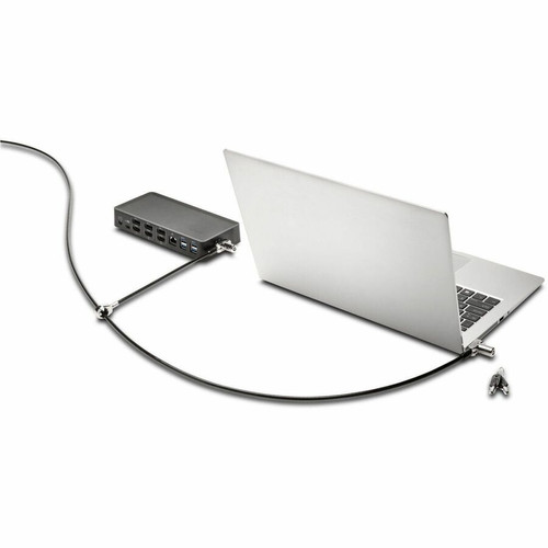 Kensington K63384 Universal 3-in-1 Keyed Cable Lock - Twin Lockheads - Custom Keyed - 6 ft (1. 83 m) Carbon Steel Cable