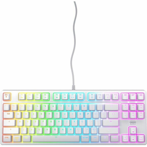 CHERRY XTRFY K4V2 RGB TKL Gaming Keyboard - Cable Connectivity - Tenkeyless - USB Type A Interface - RGB LED - Media Control, Email, - (CX-K4V2-RGB-TKL-WH-R-US)