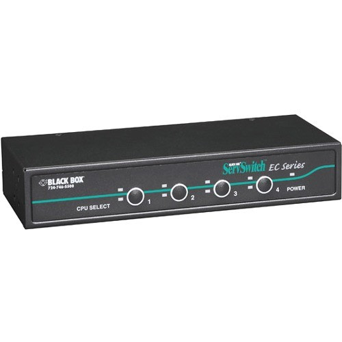 Black Box ServSwitch EC for PS/2 and USB Servers and PS/2 or USB Consoles Kit, 4-Port - 4 Computer(s) - 1 Local User(s) - 1920 x 1440 (Fleet Network)