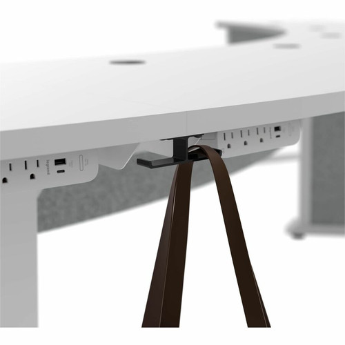 Middle Atlantic Forum Arc Table for up to 7 People, 30" Seated Height, Light Finish - Designer White Arc Top - Powder Coated, White - (FM-TAR-1846430-D8W)