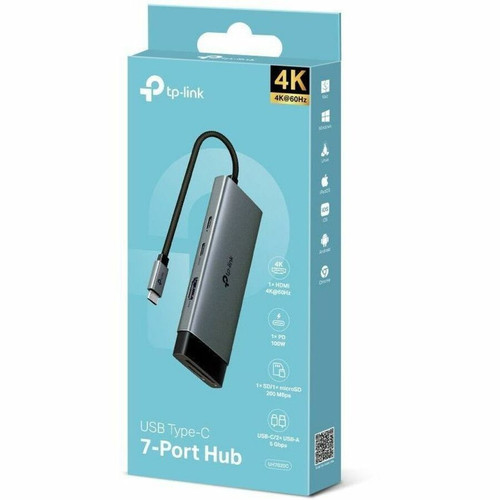 TP Link USB Type C 7 In 1 Hub With Memory Card Reader And Charging Capability For Desktop Tablet Smartphone Notebook UH7020C