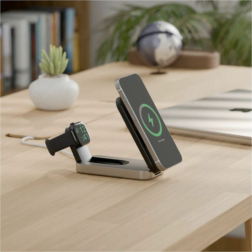 Alogic Flip 2-in-1 Qi2 Fast Wireless Charging Stand - For Smartwatch, iPhone, Smartphone - 5 V DC, 9 V DC Input - Input connectors: - (AL21WCFL-BK)