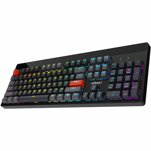 Adesso Easy Touch 1300 Keyboard - Wired/Wireless Connectivity - Bluetooth/RF - 2.40 GHz - USB Type C Interface - RGB LED - 104 Key(s) (Fleet Network)