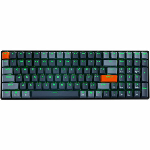 Adesso EASYTOUCH 1200 Keyboard - Wired/Wireless Bluetooth/RF - RGB LED Backlit - 100 Key Tenkeyless - Red Switch - USB/USB-C