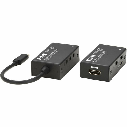 Tripp Lite series USB-C to HDMI over Cat6 Extender Kit, Transmitter/Receiver, 4K 120 Hz, HDR10, Up to 82 ft. (25 m) - 196 ft (59740.80 (B127C-1A1-CH2)