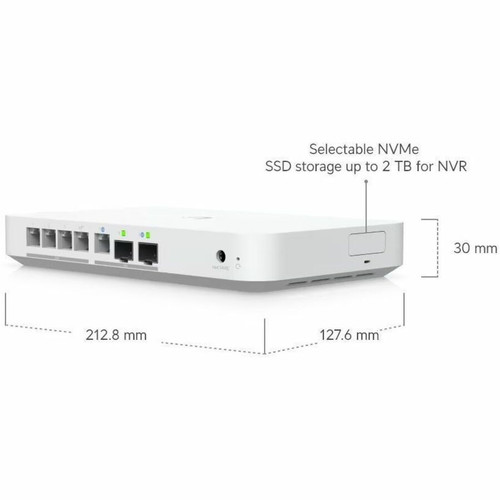 Ubiquiti Cloud Gateway Fiber - 5 Ports - 4 RJ-45 Port(s) - 1 WAN Port(s) - PoE Ports - Management Port - 2 SFP+ Slots - 3 GB - 10 - (UCG-FIBER)