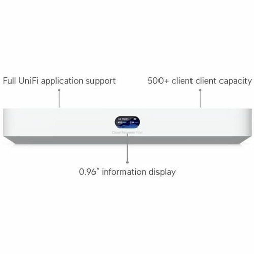 Ubiquiti Cloud Gateway Fiber - 5 Ports - 4 RJ-45 Port(s) - 1 WAN Port(s) - PoE Ports - Management Port - 2 SFP+ Slots - 3 GB - 10 - (UCG-FIBER)