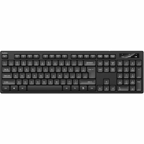 Belkin BBZ010tt Wireless Keyboard and Mouse Combo - Full Size Keyboard with Number Pad - Black - Windows OS
