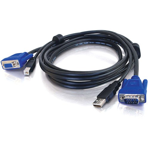 C2G USB 2.0/SXGA KVM Cable - 6 ft USB KVM Cable - Black (14175)