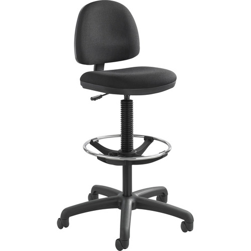 Safco Precision Extended Height Chair with Footring - Black Seat Color - Polyester, Olefin Seat Material - Black Frame Color - 5-star (Fleet Network)