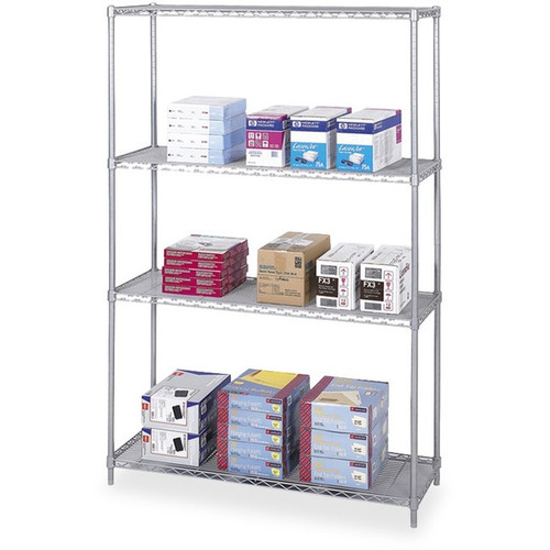 Safco Industrial Wire Shelving - 48" (1219.20 mm) Width x 18" (457.20 mm) Depth x 72" (1828.80 mm) Height - 4 x Shelf(ves) - 4000 lb - (Fleet Network)