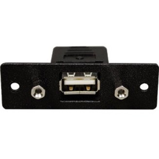 Wiremold USB A Female to USB A Female Adapter - 1 x Total Number of Socket(s) - Black - Metal, Aluminum (AV4005BK)