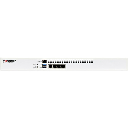 Fortinet FortiMail FML-400F Network Security/Firewall Applianc - 4 Port - 10/100/1000Base-T - Gigabit Ethernet - 4 x RJ-45 - 1U - (Fleet Network)