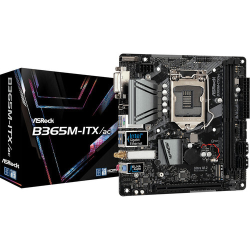 ASRock AC Mini ITX Desktop Motherboard Intel Socket LGA-1151 Optane Memory Ready 64 GB DDR4 Chipset B365M-ITX/AC