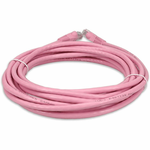 AddOn 25ft Pink CAT 6 PVC Ethernet Cable Snagless Bubble Boot RJ-45 M/M - 25 ft (7.62 m) Category 6 Network Cable for Network Device - (ADD-25FCAT6-PK)