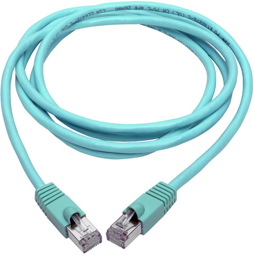 Tripp Lite series N262-007-AQ Cat.6a STP Patch Network Cable - 7 ft (2.13 m) Category 6a Network Cable for Network Device, Switch, POS (N262-007-AQ)