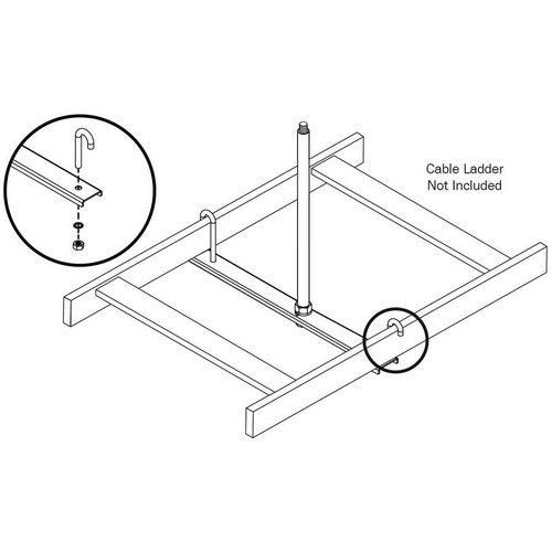Tripp Lite by Eaton SRLCNTRSPPT12 Ceiling Mount for Cable Ladder - Black Steel Central Support Bracket
