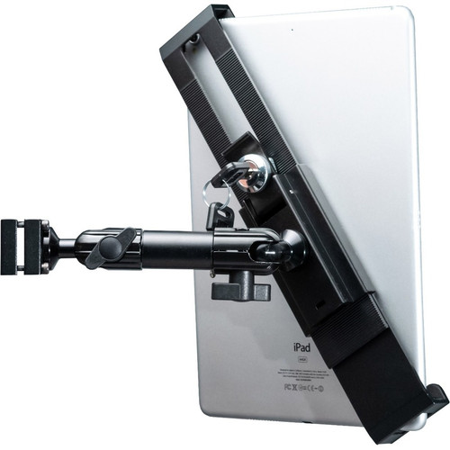 CTA Digital AUT-VHFMS Vehicle Headrest Security Flex Mount for 7-14 Inch Tablets - Metal Construction - 360° Rotation - Lock & Key Security