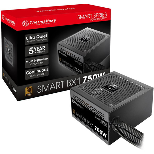 Thermaltake Smart BX1 SPD-750AH2NKB Power Supply - Internal - 120 V AC, 230 V AC Input - 3.3 V DC, 5 V DC, 12 V DC Output - 750 W - 1 (Fleet Network)
