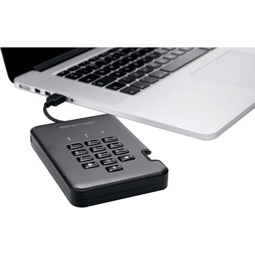 iStorage diskAshur PRO2 500 GB Portable Rugged Hard Drive - 2.5" External  - Thin Client Device Supported - USB 3.2 (Gen 1) Type A - - (IS-DAP2-256-500-C-X)
