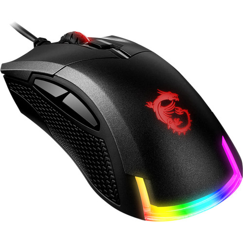 MSI Clutch Black Right-handed Wired Gaming Mouse PixArt PMW3330 USB 7200 Dpi Scroll Wheel Button Cable S CLUTCHGM50