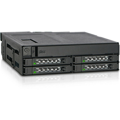 Icy Dock ToughArmor Internal 5.25 Inch Drive Enclosure With Serial ATA 600 Host Interface And Four Hot Swappable HDD Bays MB604SPO-B