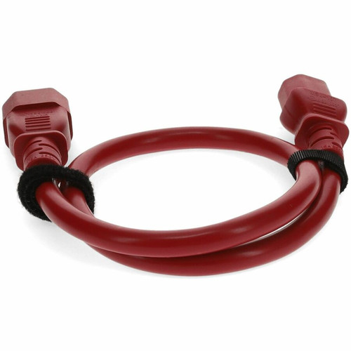 AddOn ADD-C132C1418AWG4FTRD Standard Power Cord - 4ft C14 Male to C13 Female 18 AWG 250V 10A Lockable Red PVC SJT