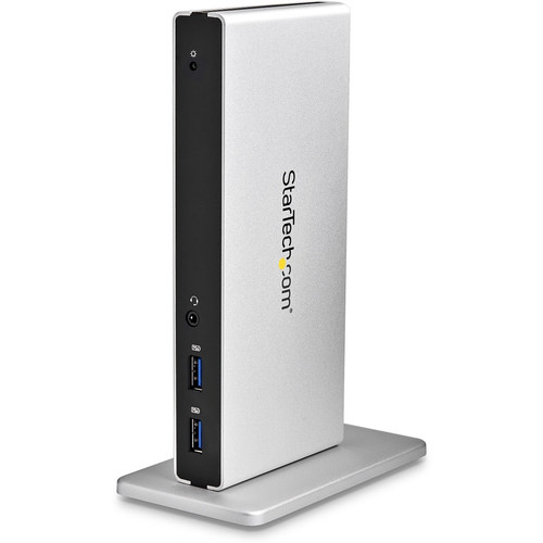 StarTech.com Dual Monitor USB 3.0 Docking Station w/ DVI to VGA & HDMI Adapters, 5x USB 3.0 & Audio - Vertical DVI Dock for Mac & - - (Fleet Network)