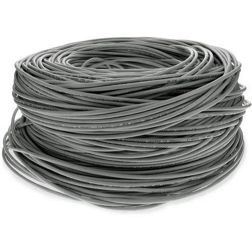 AddOn 1000ft Non-Terminated Gray CAT 6 PVC Bulk Cable - 1000 ft (304.80 m) Category 6 Network Cable for Network Device, Patch Panel, - (Fleet Network)