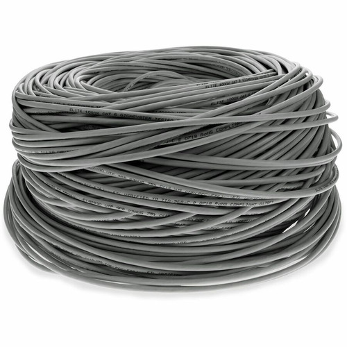 AddOn 1000ft Non-Terminated Gray CAT 6 PVC Bulk Cable - 1000 ft (304.80 m) Category 6 Network Cable for Network Device, Patch Panel, - (ADD-CAT6BULK1K-GY)