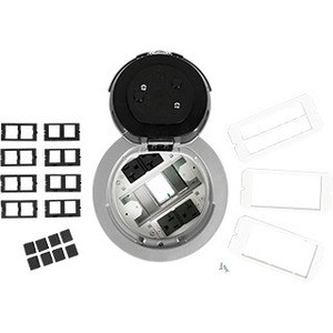 Middle Atlantic Evolution 6AT2P Series Recessed Prewired Assembly with Flush Style Cover - Poke Thru Device - Aluminum - Aluminum (Fleet Network)