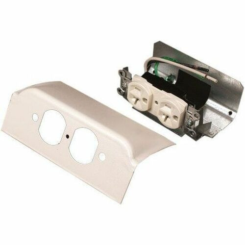 Wiremold DS4000 Downward Duplex Device Plate Fitting With One Duplex Installed - 2 x Total Number of Socket(s) - Bracket Mount - Black (Fleet Network)