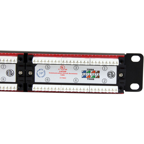 StarTechcom_24_Port_1U_Rackmount_Cat_6_110_Patch_Panel_-_24_x_RJ-45_-_24_Ports_-_24_x_RJ-45_-_24_x_RJ-11_-_1U_High_-_19_Wide_-_C6PANEL24