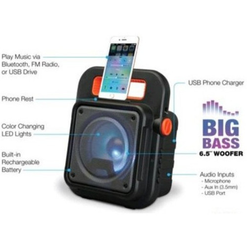 iLive ISB309B Portable Bluetooth Speaker System - Black - Battery Rechargeable - USB (ISB309B)