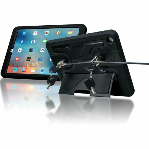 CTA Digital Rugged Security Case with Kickstand and Anti-Theft Cable for iPad Pro 9.7, iPad (Gen. 5-6), and iPad Air (Gen. 1-2) - Key (Fleet Network)