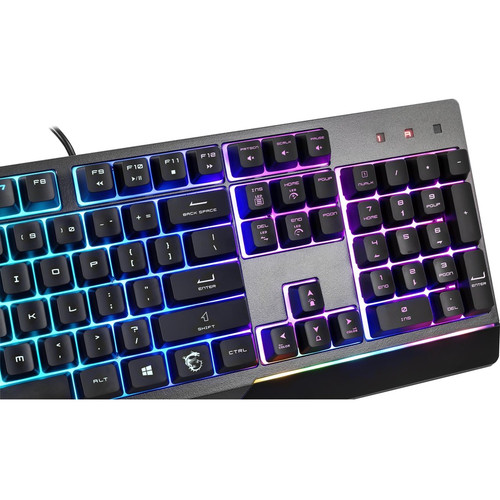 MSI VIGOR Wired Gaming Keyboard USB 2.0 104 Key Plunger Keyswitch Windows Compatible Connectivity Interface Black Cable S VIGORGK30