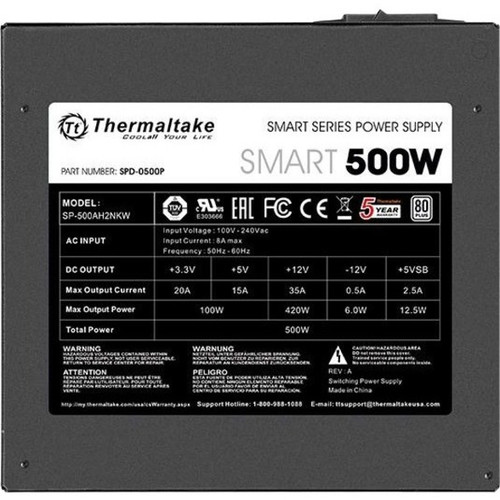 Thermaltake Smart Series Internal Power Supply Dual Voltage Input Output AC DC V W PS-SPD-0500NPCWUS-1
