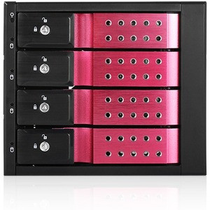 iStarUSA BPN-DE340HD Drive Enclosure for 5.25" - Serial ATA/600 Host Interface Internal - Black, Red - Hot Swappable Bays - 4 x HDD - (Fleet Network)