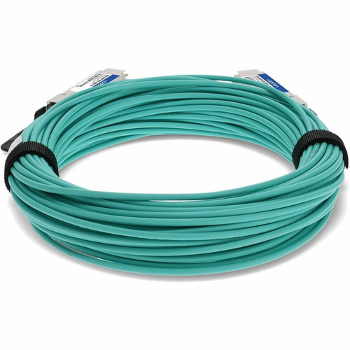 AddOn QFX-QSFP-AOC-20M-AO 40GBase-AOC QSFP+ Active Optical Cable - 40GbE - 850nm - MMF - 20m - 65. 6 ft - TAA Compliant