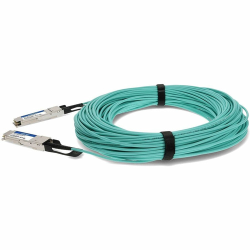 AddOn MSA and TAA Compliant 40GBase-AOC QSFP+ to QSFP+ Active Optical Cable (850nm, MMF, 70m) - 229.7 ft (70 m) Fiber Optic Network - (QSFP-40G-AOC70M-AO)