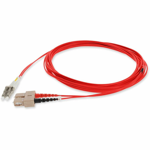 AddOn 4m SC to LC Red OM1 Duplex OFNR (Riser-Rated) MMF Fiber Patch Cable - 13.1 ft (4 m) Fiber Optic Network Cable for Transceiver, - (Fleet Network)